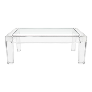 Vintage Lucite and Glass Coffee Table by Les Prismatiques