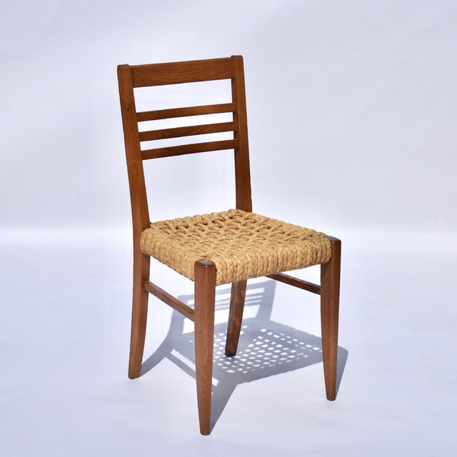 1940s Pair of Rope & Beech Wood Chairs Attributed to Frida Minet & Adrien Audoux for Vibo Vesoul For Sale - Image 10 of 10