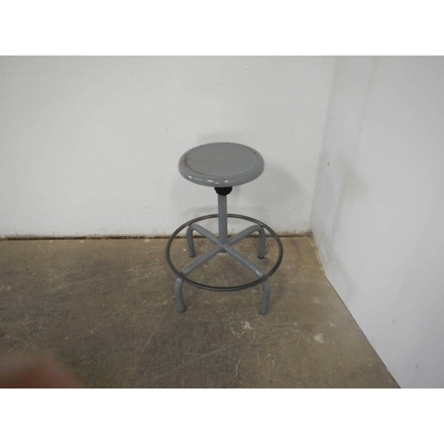 Gray Vintage Iron Stool, 1970 For Sale - Image 8 of 9