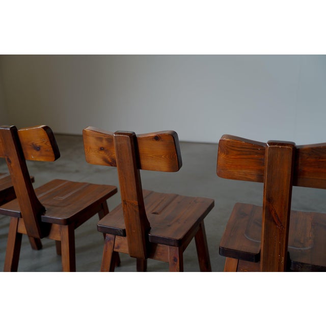 Vintage Italian T Back Dining Chairs, 1970s, Set of 6 For Sale - Image 5 of 8