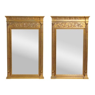 Pair Neoclassical Style Gold Leaf Finish Mirrors For Sale