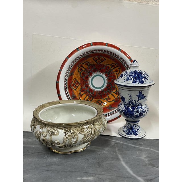 Mediterranean Bowls and Jar from Capodimonte, Italy, 1950s, Set of 3 For Sale - Image 4 of 14