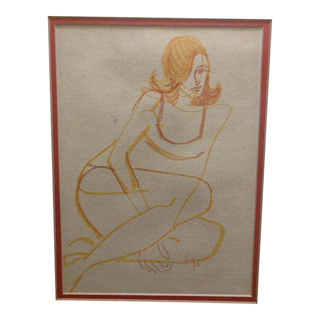 Mid-Century Figurative Drawing For Sale