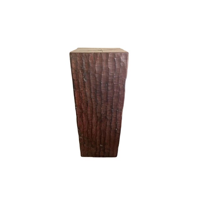 Solid Iron Wood Pedestal With Wood Texture For Sale - Image 11 of 11