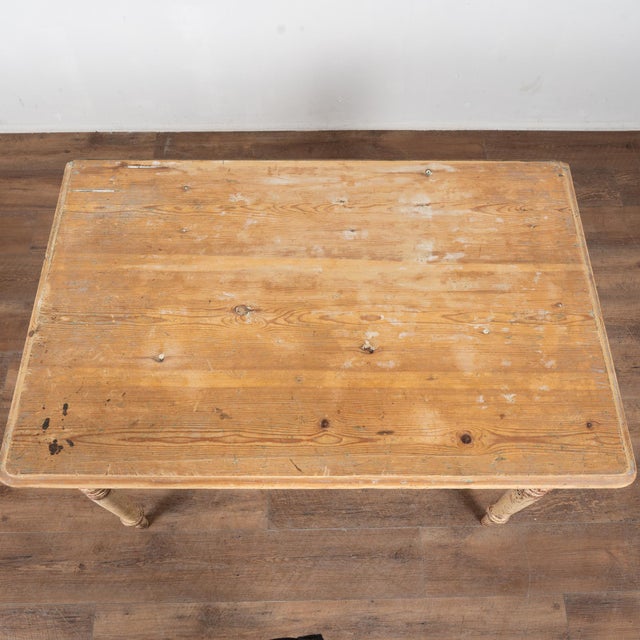 Farmhouse Original Painted Pine Drop Leaf Side Table, Sweden Circa 1840 For Sale - Image 3 of 16