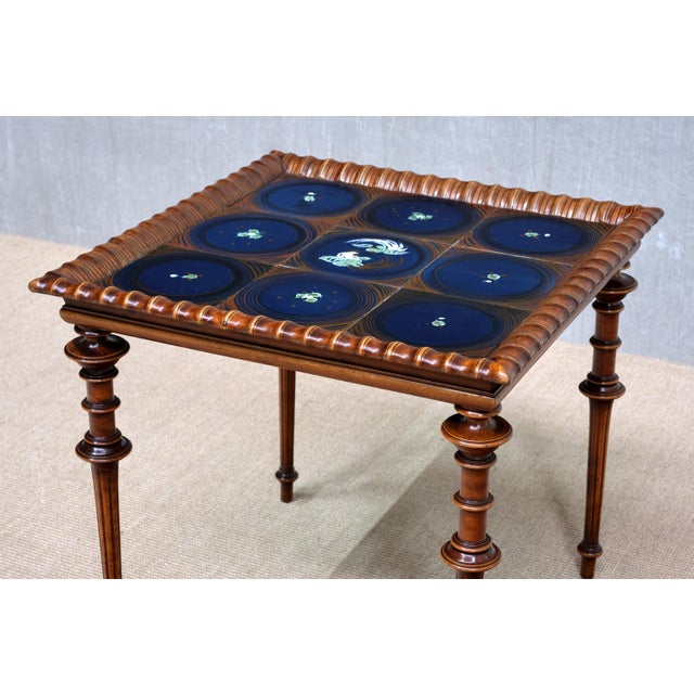 Sculptural Side Table with Hand-Decorated Tile Top from Frederik Stærmose, Denmark, 1930s For Sale - Image 11 of 17