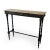 Mid-Century Italian Black Wood and Brass Console Table with Marble Surface For Sale - Image 5 of 14