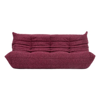 Ligne Roset Togo 3-Seater in Wild Berry Bouclé - Vintage Restored & Authentic For Sale