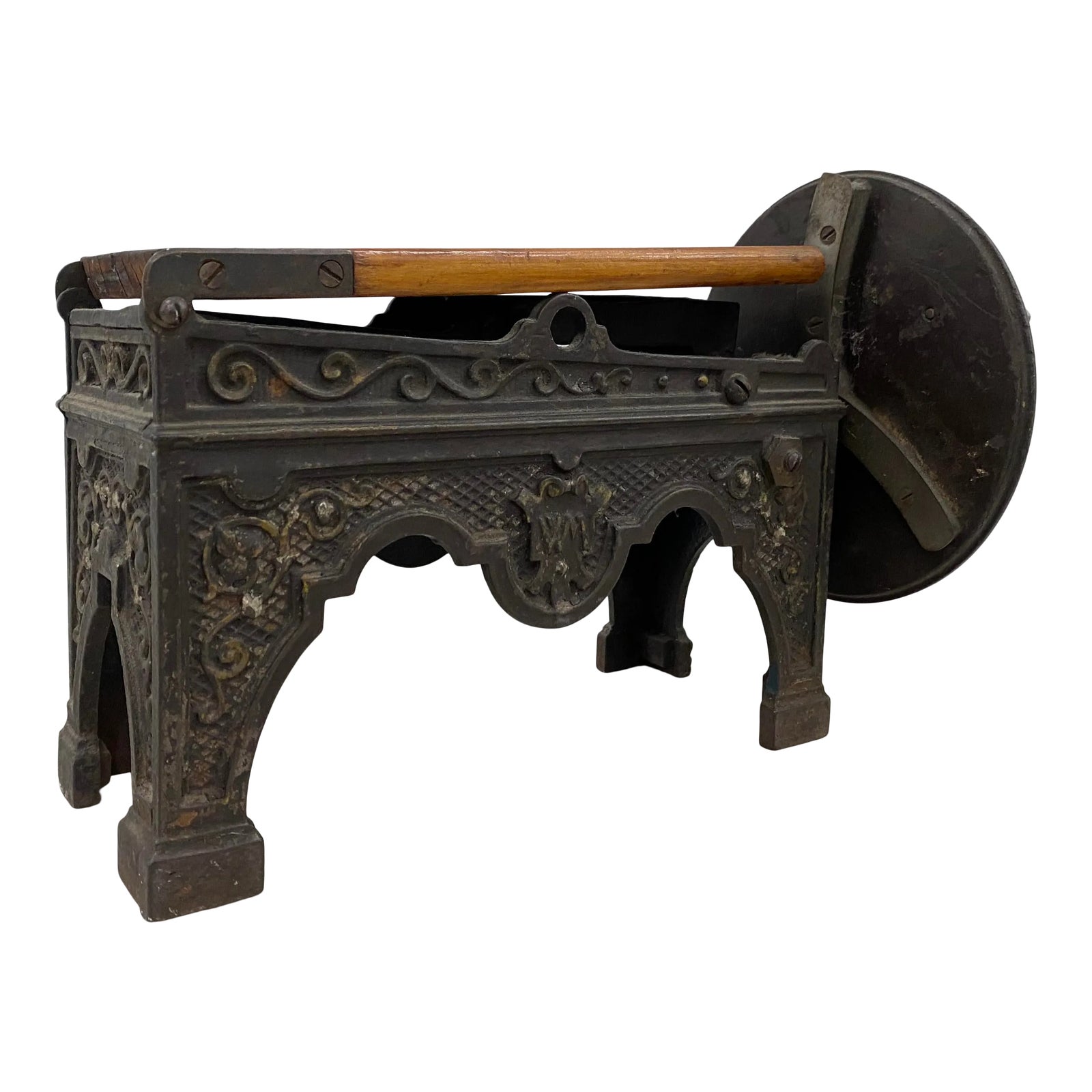 19th Century Cast Iron & Maple Tobacco Cutter / Shredder