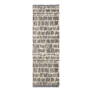 Chris Loves Julia x Loloi Alice Rug Cream / Charcoal Abstract 2'-7" x 12'-0" Runner Rug For Sale