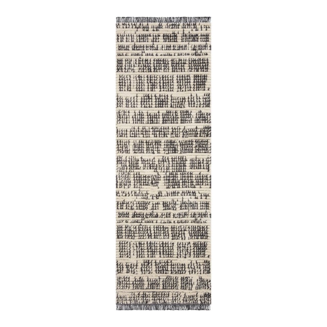 Chris Loves Julia x Loloi Alice Rug Cream / Charcoal Abstract 2'-7" x 12'-0" Runner Rug For Sale