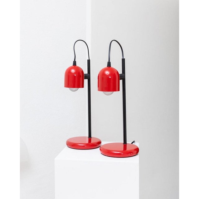 Postmodern Red Table Lamps, Italy, 1980s, Set of 2 For Sale - Image 11 of 11