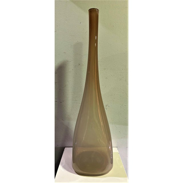 Glass Vintage Blowed Glass Vase For Sale - Image 7 of 7