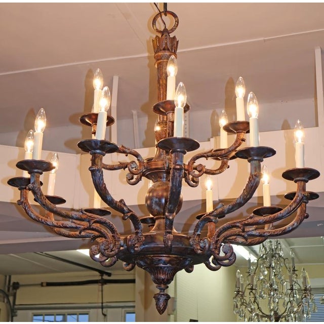 French French Style Bronze 18 Light Chandelier by Mariner Model 18430 Royal Heritage For Sale - Image 3 of 17