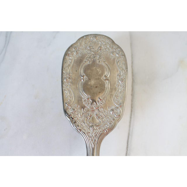 Victorian Vintage Silver Plate Vanity Set - Mirror, Comb & Brush For Sale - Image 3 of 10