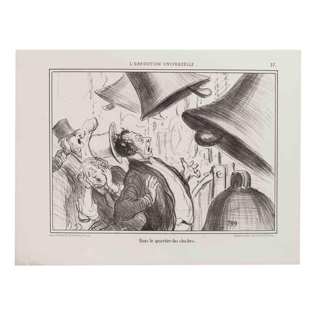 Honoré Daumier, Dans le Quartier des Cloches, Lithograph, 1855 For Sale