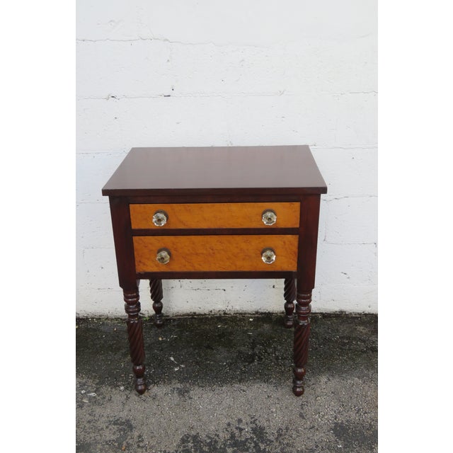 Empire Late 1800s Nightstand Side End Bedside Table With Glass Handles For Sale - Image 12 of 12