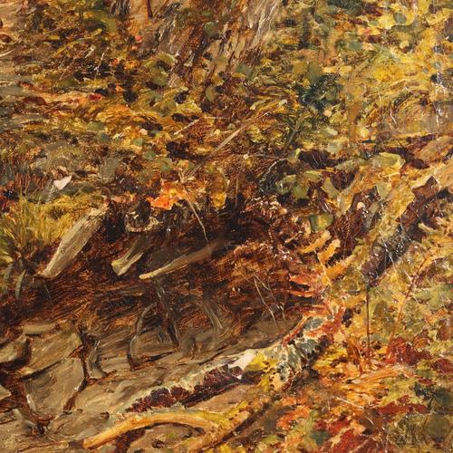 Wooden Landscape, 19th Century, Oil on Canvas, Framed For Sale - Image 8 of 13