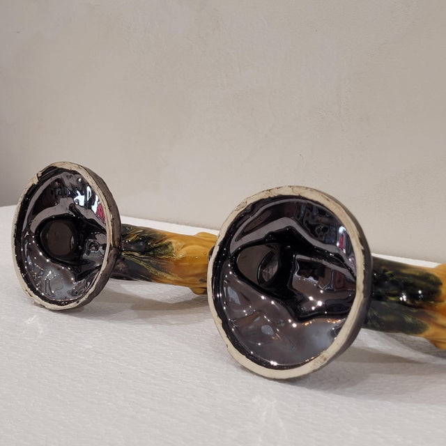 Ceramic Candleholders from Vallauris, France, 1970s, Set of 2 For Sale - Image 9 of 10