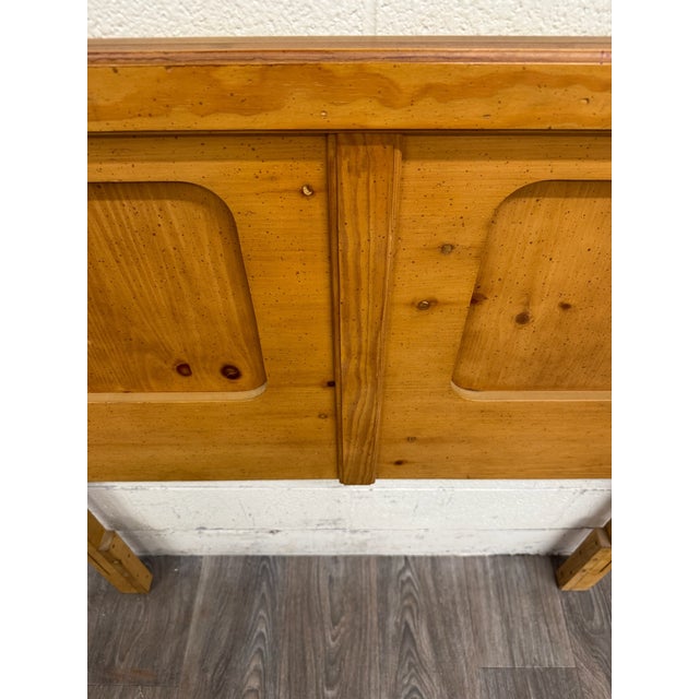 Brown Vintage Full or Queen Size Convertible 1970s Rustic Modern Headboard For Sale - Image 8 of 12