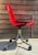 Red Osvaldo Borsani Revolving Office Chair Produced by Tecno in Italy circa 1970 Plastic seat on aluminum frame with...