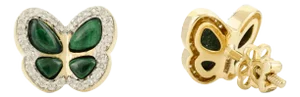 Modern Malachite Butterfly Stud Earrings for Mother- A Pair