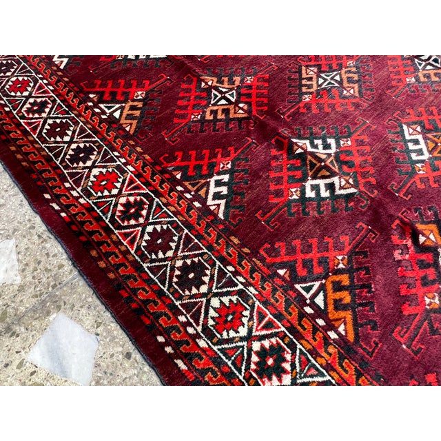 High-Quality Hand-Knotted Turkmen Yomut Wool Area Rug - 4'6" X 6'1" For Sale - Image 10 of 14