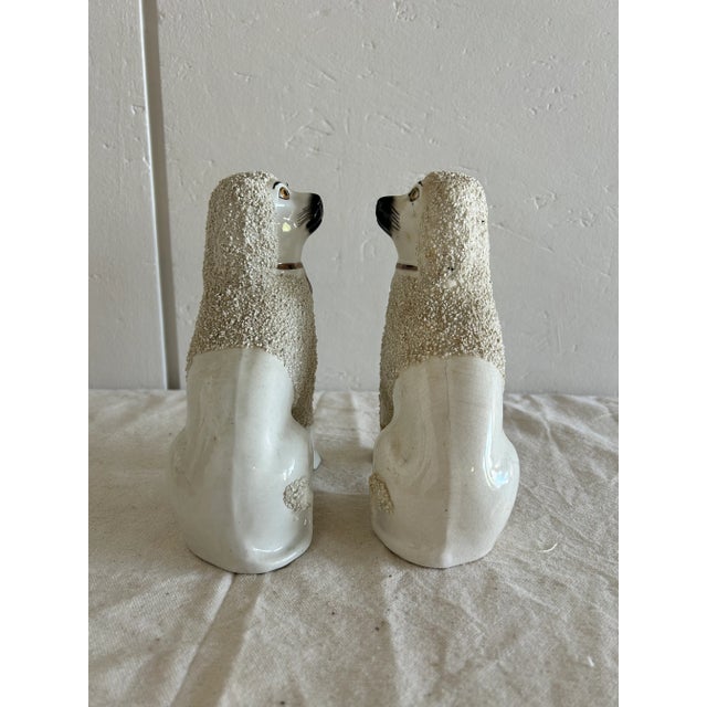 Antique 19th Century English Pair of Staffordshire Poodles For Sale - Image 10 of 12