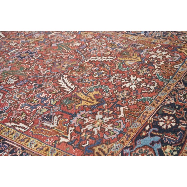 Textile Vintage Heriz Rug 7'4'' x 10'8'' For Sale - Image 7 of 10
