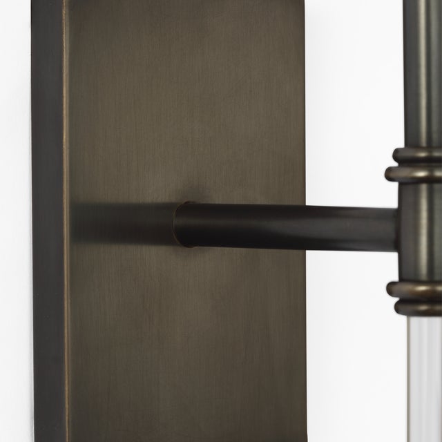 Suzanne Kasler for Visual Comfort Signature Camille 16" Sconce in Bronze with Linen Shade For Sale - Image 12 of 15