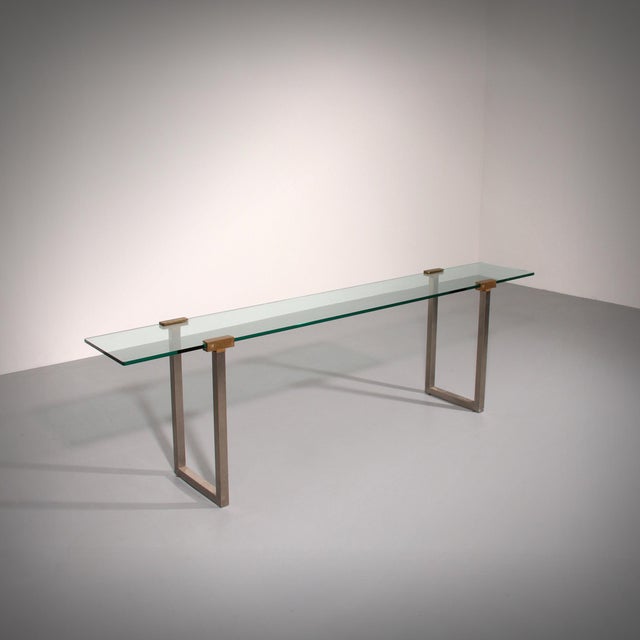 Side Table in Glass and Brass by Peter Ghyczy, 1970 For Sale - Image 12 of 12