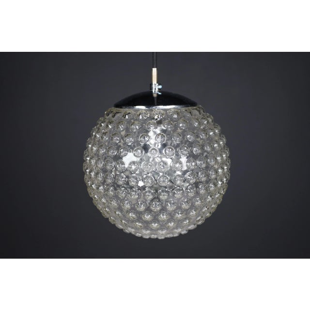Large Chrome and Bubble Glass Pendant by Rolf Krüger for Staff, Germany, 1970s For Sale - Image 6 of 12