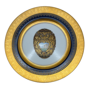 Faberge China Imperial Heritage Cobalt Blue Peter the Great Egg Salad Plate