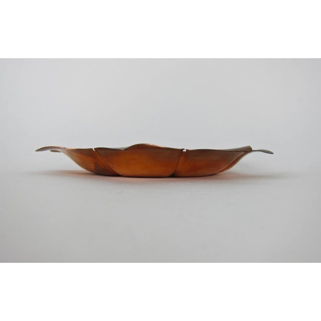 Marie Zimmermann Arts & Crafts Copper Lotus Dish For Sale - Image 4 of 12