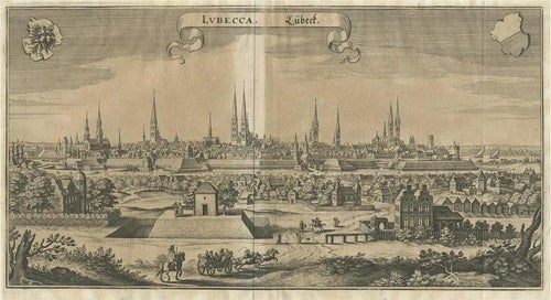 Merian, Hanseatic City of Lübeck in Northern Germany, 1650, Paper