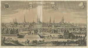 Merian, Hanseatic City of Lübeck in Northern Germany, 1650, Paper