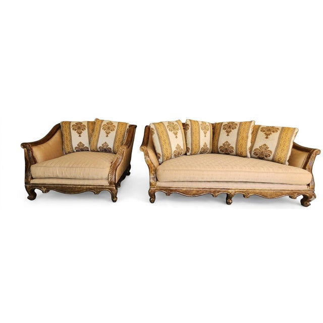 French Style Sofa and Loveseat For Sale - Image 10 of 11