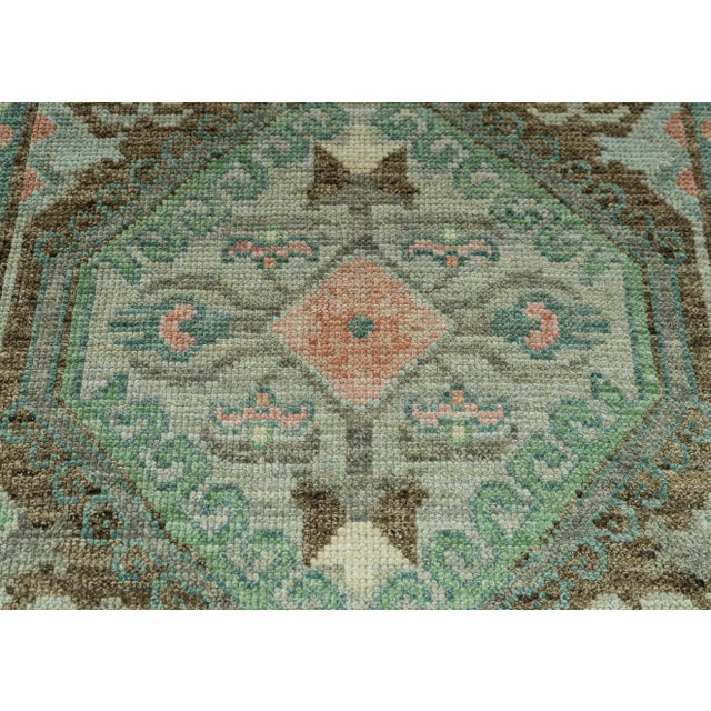 Turkish Turkish Oushak Rug 2'9" x 10'5" #20025 For Sale - Image 3 of 8