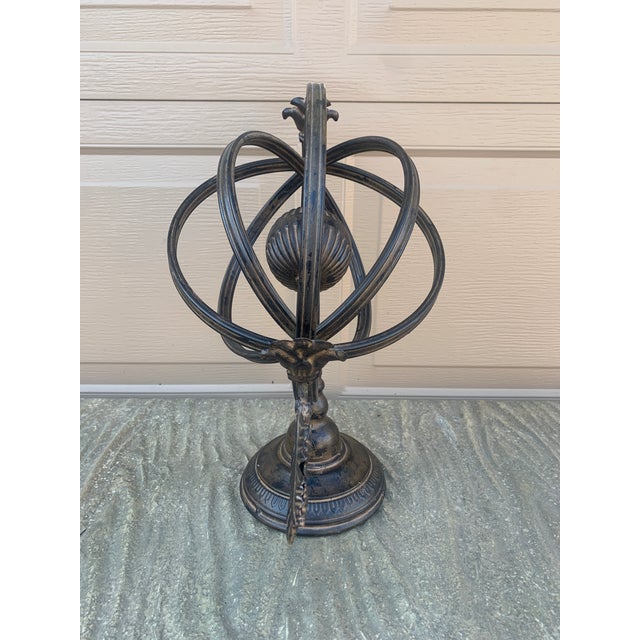 Vintage French Country Iron Garden Armillary Sundial For Sale - Image 10 of 10