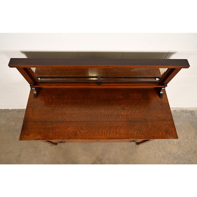 Stickley Brothers Style Antique Mission Oak Arts & Crafts Sideboard or Bar Cabinet, Circa 1910 For Sale - Image 13 of 16