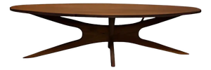 Sculptural Mid Century Modern Solid Walnut Coffee Table