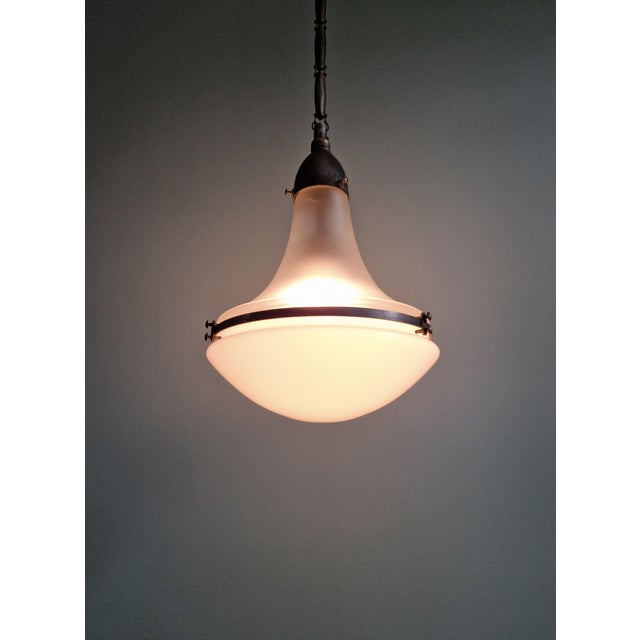 Metal Luzette Pendant by Peter Behrens for Siemens-Schuckert, 1910s-1920s For Sale - Image 7 of 15
