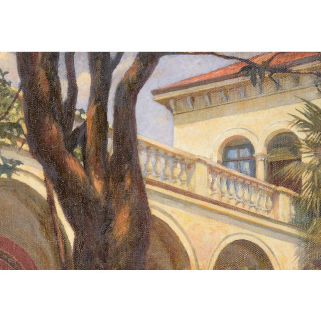 Impressionist Circa 1900 Courtyard Interior Oil Painting by H. Von Der Planitz, Framed For Sale - Image 3 of 8