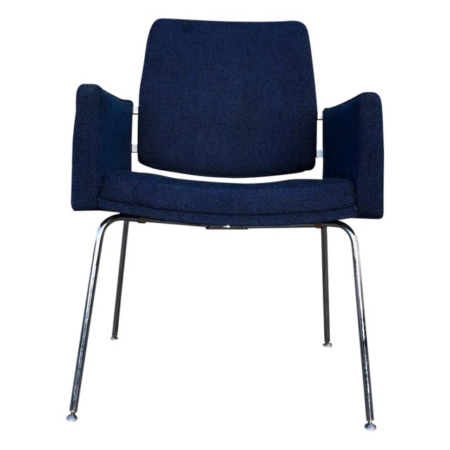 Mid Century Modern j.g Furniture Blue Accent Chair For Sale