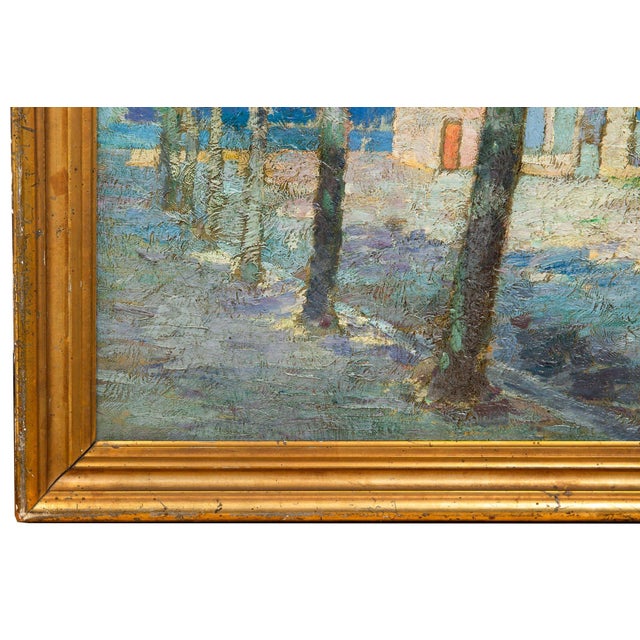 Post-Impressionist Fauvist School Painting, House on a Tree-Lined Street For Sale - Image 11 of 18