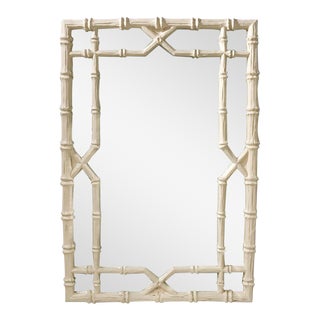Large Hollywood Regency Faux Bamboo Mirror For Sale