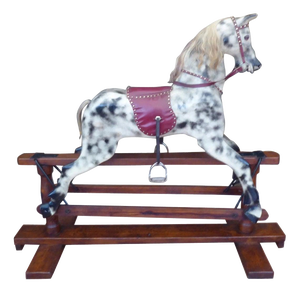 Large English Dapple Grey Rocking Horse, 1940