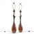 Tony Paul for Westwood Industries Mid Century Walnut and Brass Lamps - Pair Each lamp measures: 5 wide x 5 deep x 32...