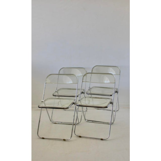 Castelli Pila Folding Lucite Chairs by Piretti for Castelli Chrome Smoked Lucite Vintage -Set of 4 For Sale - Image 4 of 18