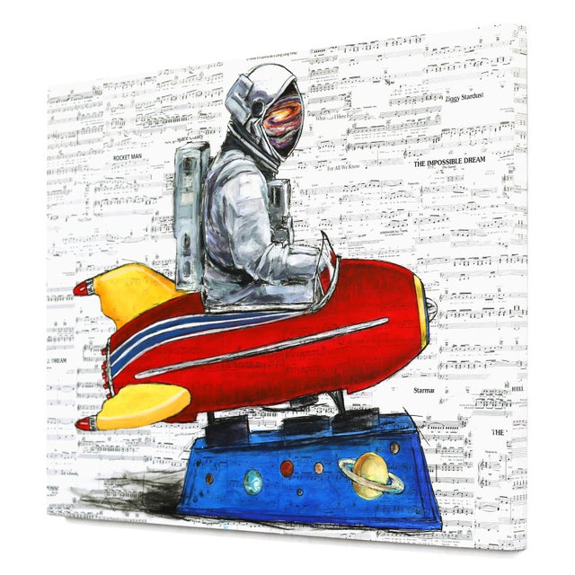 Figurative An Undying Wonderment - Original Figurative Mixed Media Painting on Wood Panel by Robert Lebsack For Sale - Image 3 of 9
